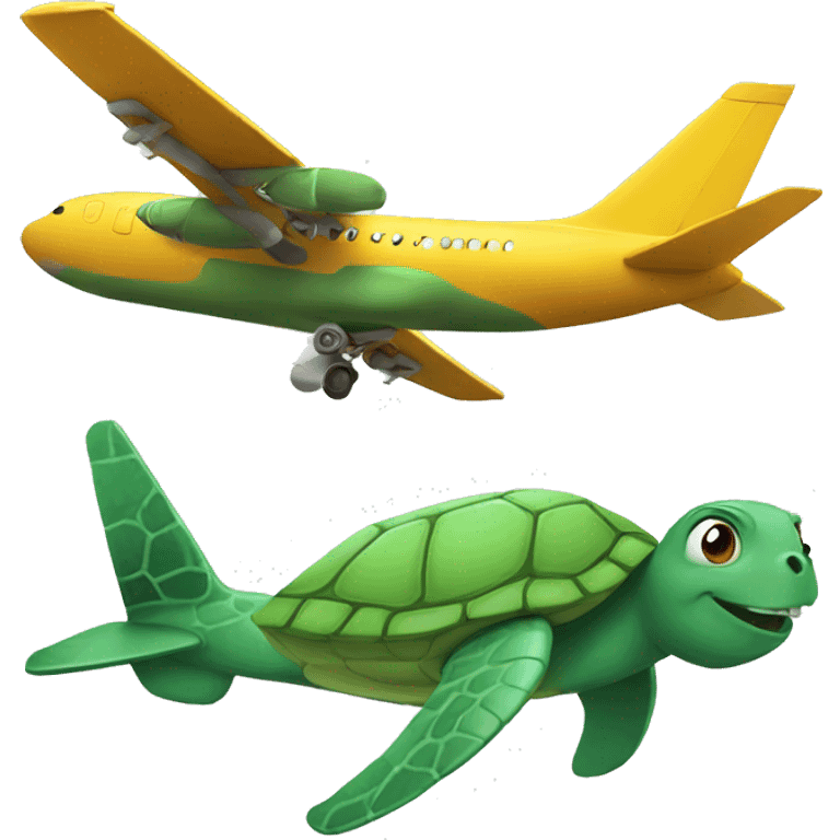 airplane and turtle emoji