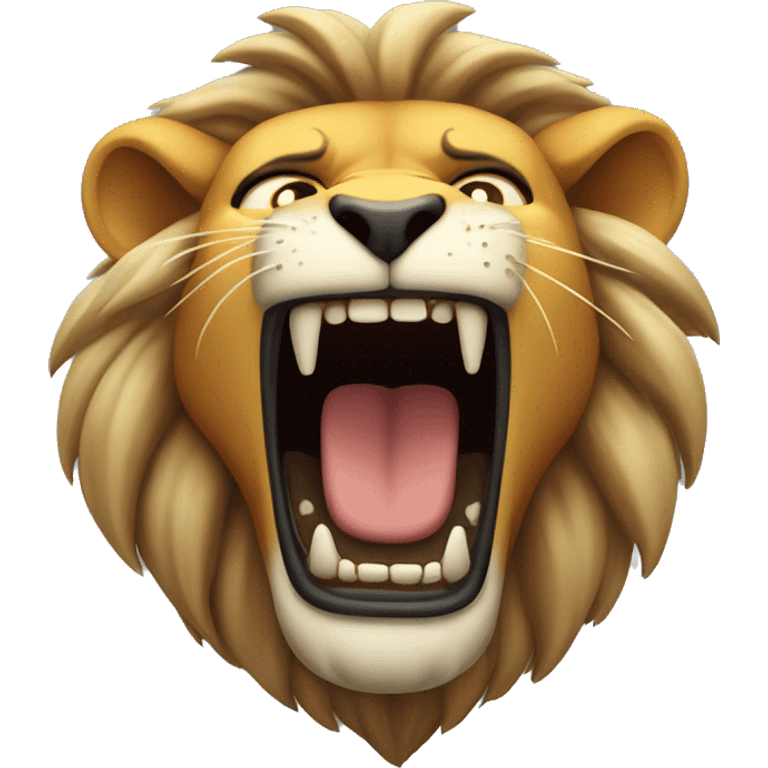 Angry lion roars wriggling his head emoji