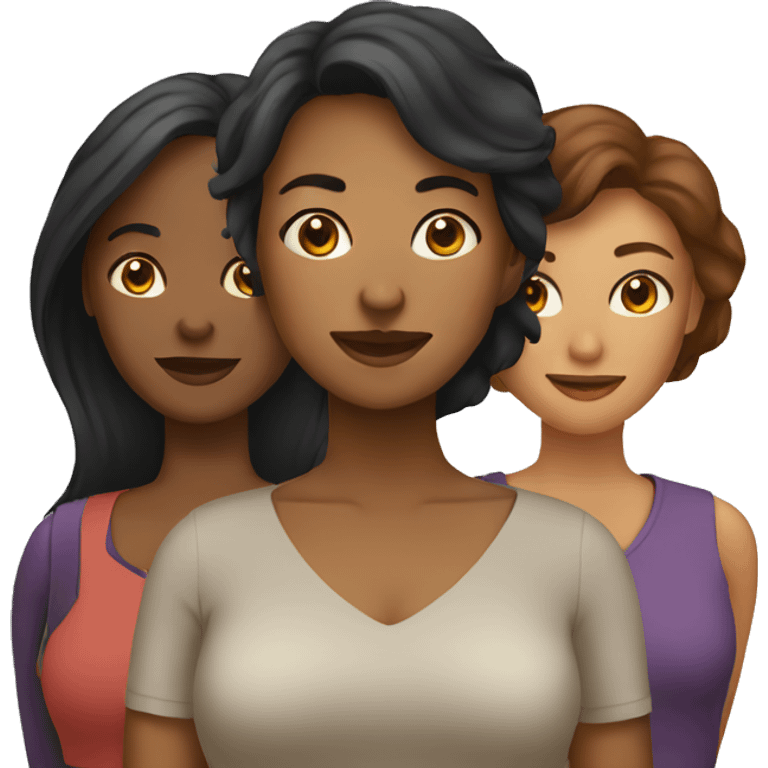 three diverse women emoji