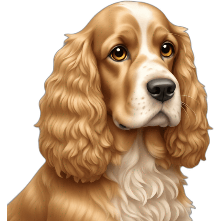 Dog-english-cocker-spaniel-full-body-golden emoji