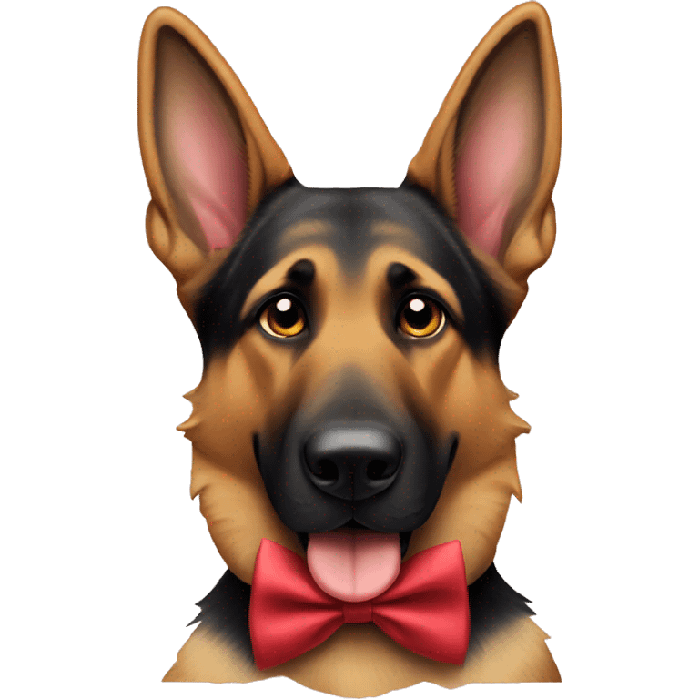 German shepherd with bow tie emoji