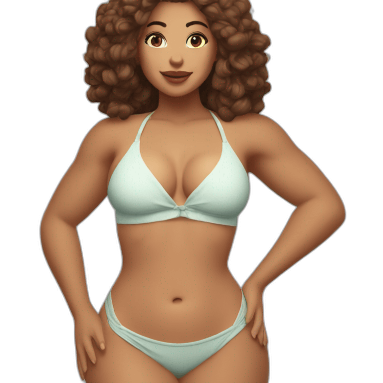 Slim-thicc Caucasian woman bikini pose (beach body) emoji