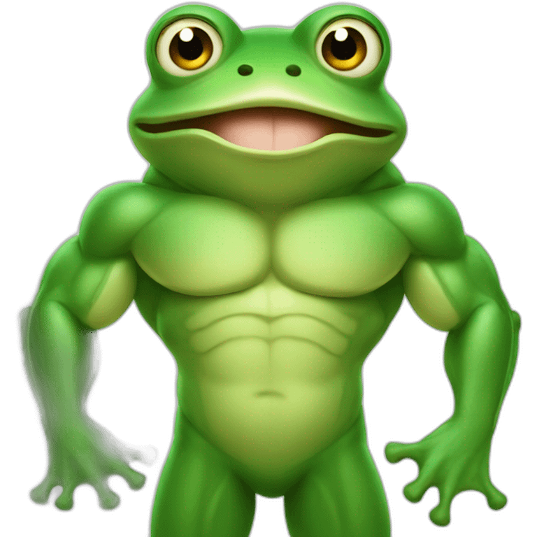 Muscular fitness frog emoji