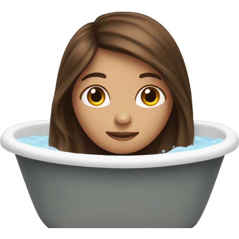 Long brown hair girl in bath emoji