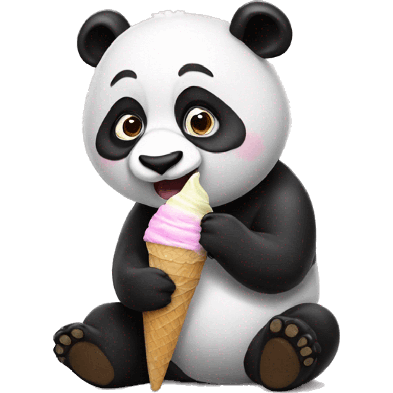 Panda eating ice cream emoji