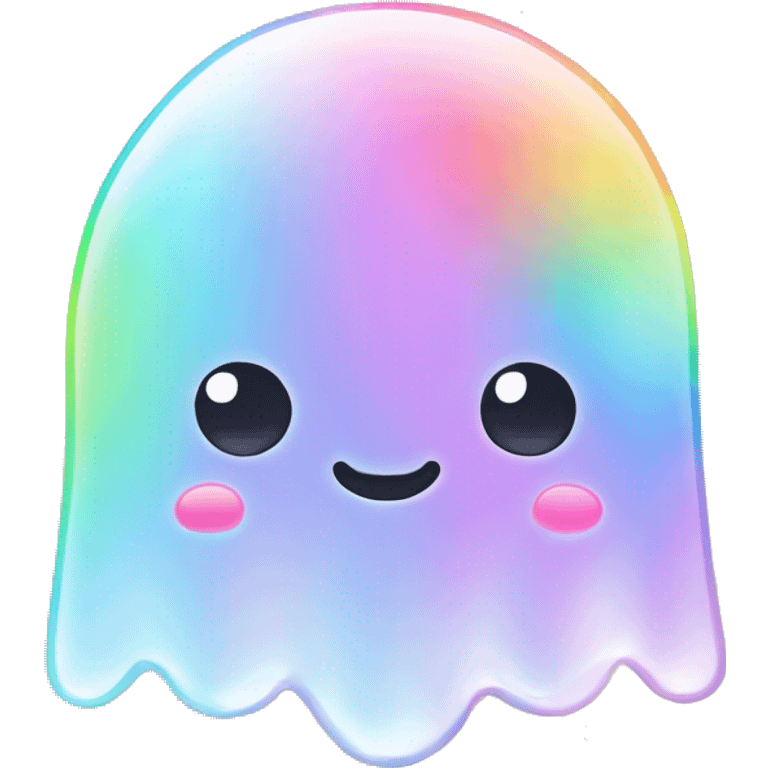 Kawaii rainbow pastel bedazzled ghost  emoji