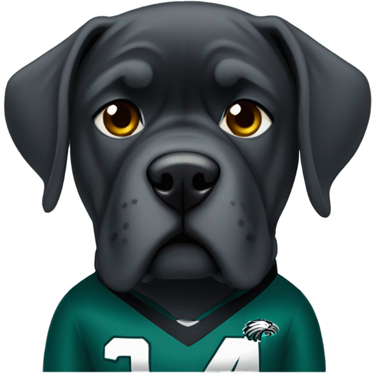 Cane Corso wearing eagles jersey emoji