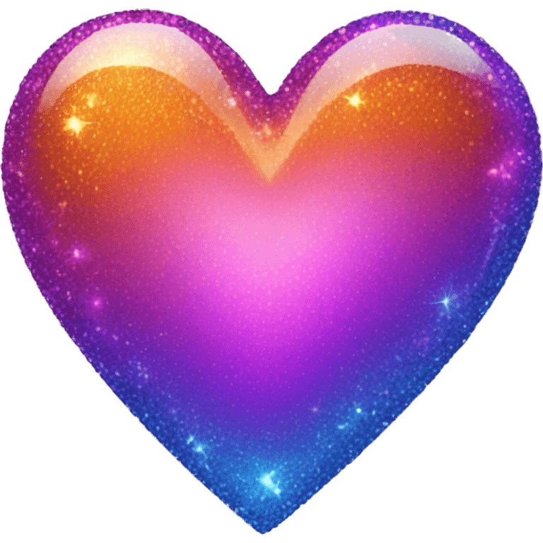 shiny sparkly blue purple pink orange heart emoji