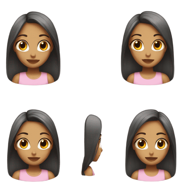 A girl with straight hair beautiful  emoji