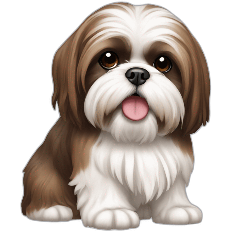 brown and white shih tzu emoji