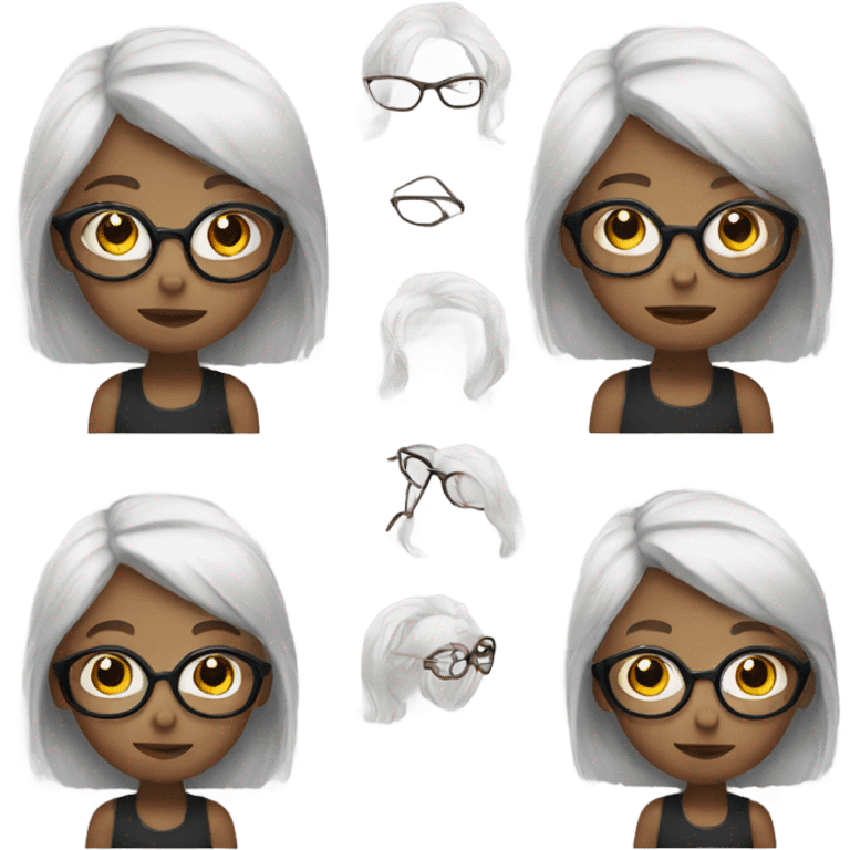 Girl with white hair and glasses  emoji