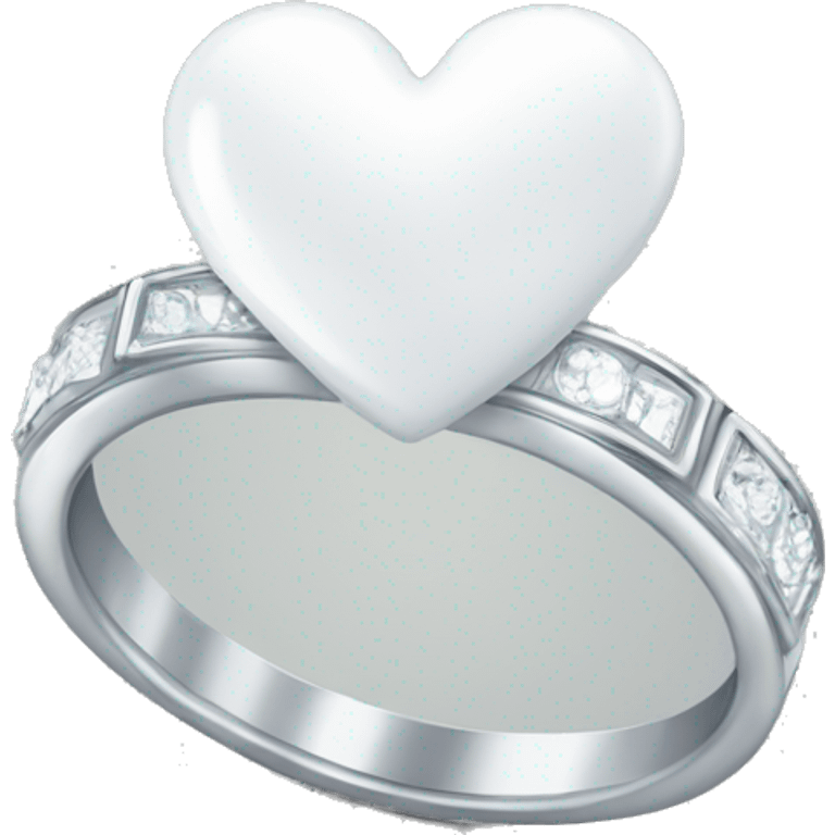 White Heart with engagement ring emoji