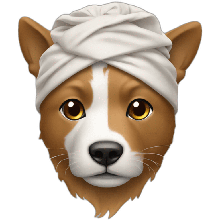 Un gars blanc avec un bandana marron clair,cheveu marron emoji