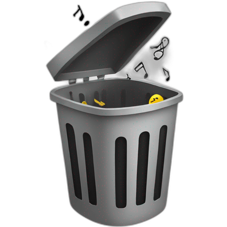 music notes in the trash bin emoji