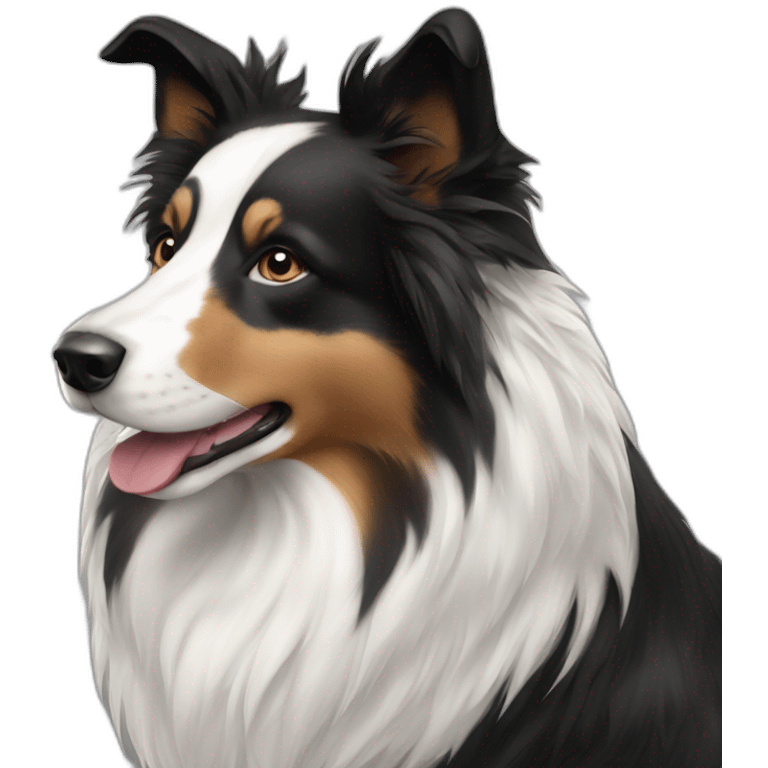 collie black white fur emoji