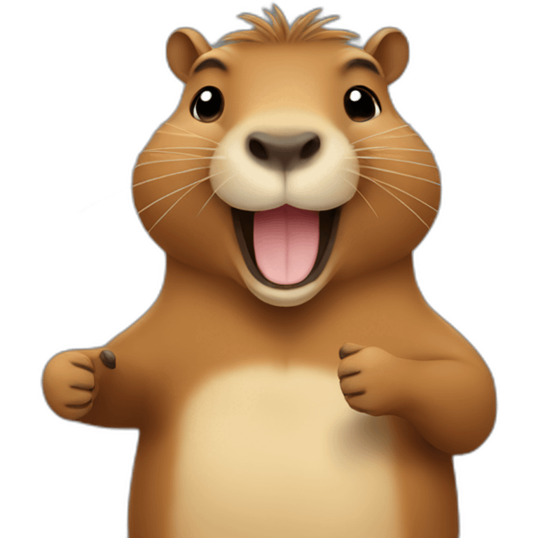 Capybara smile thumbs up emoji