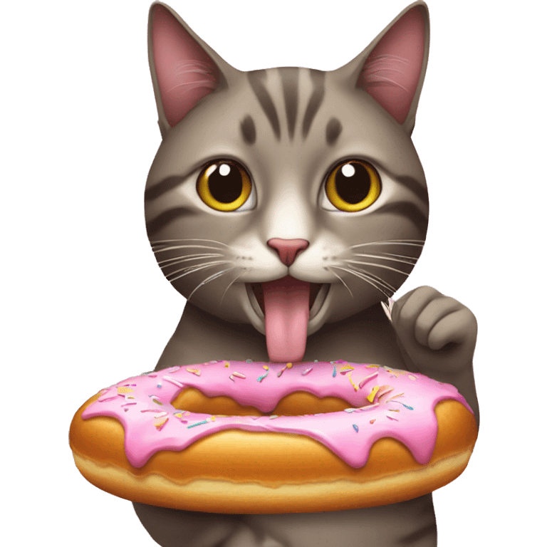 Cat eating a doughnut  emoji