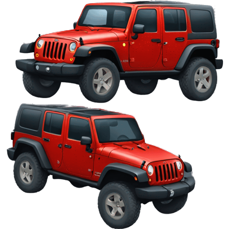 Lifted red Jeep Wrangler  emoji