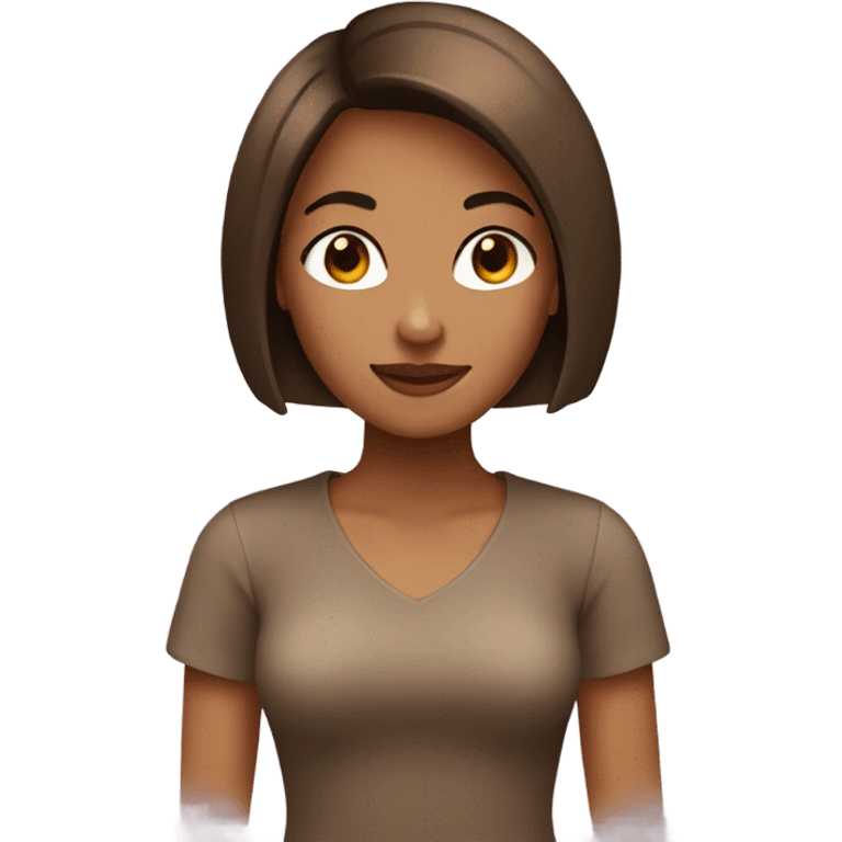 Girl with bob haircut in brown color emoji