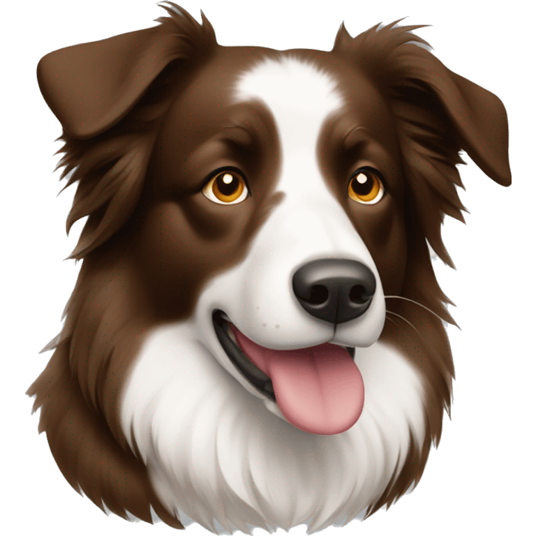 border collie brown and white emoji