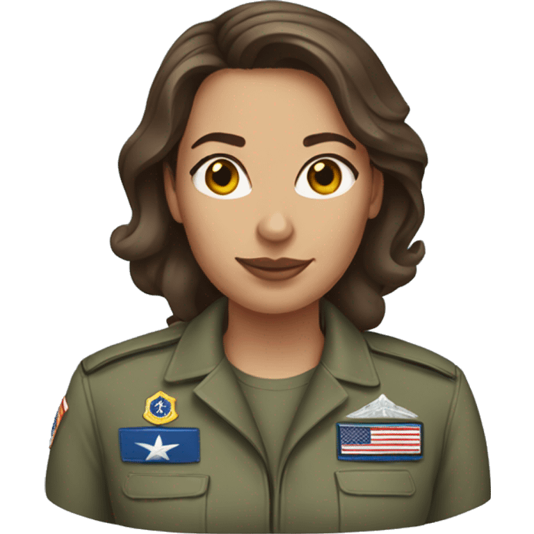 Air Force woman with brown hair emoji