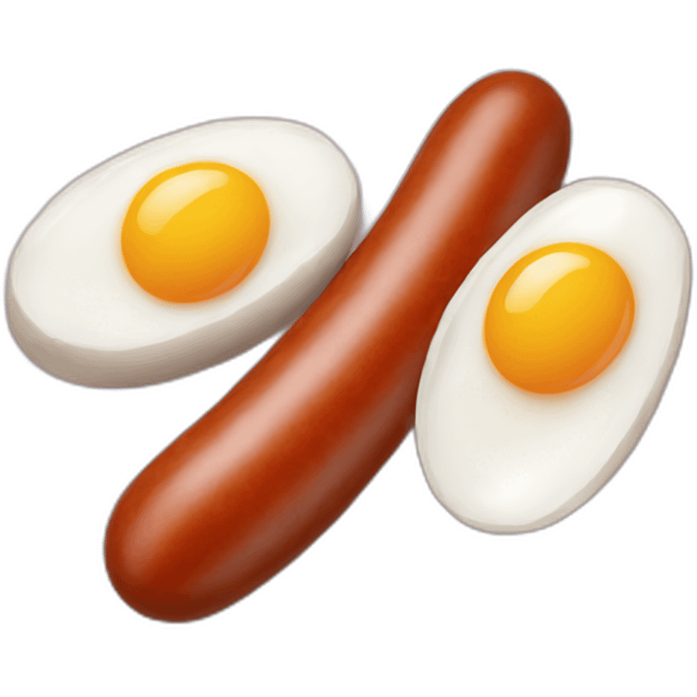 Sausage and two raw eggs emoji