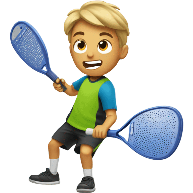 Boy playing pickleball emoji