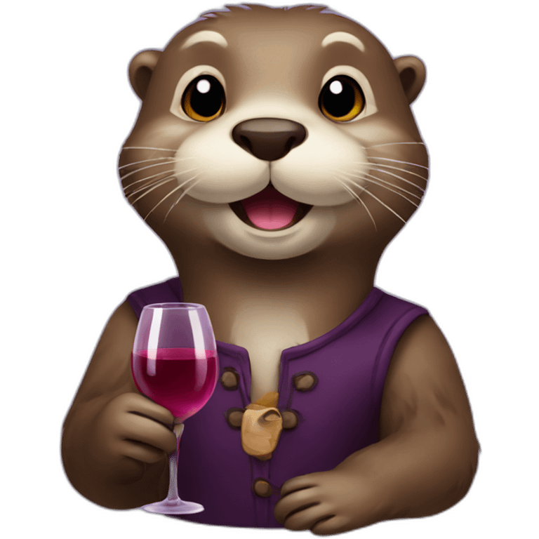 otter with wine emoji