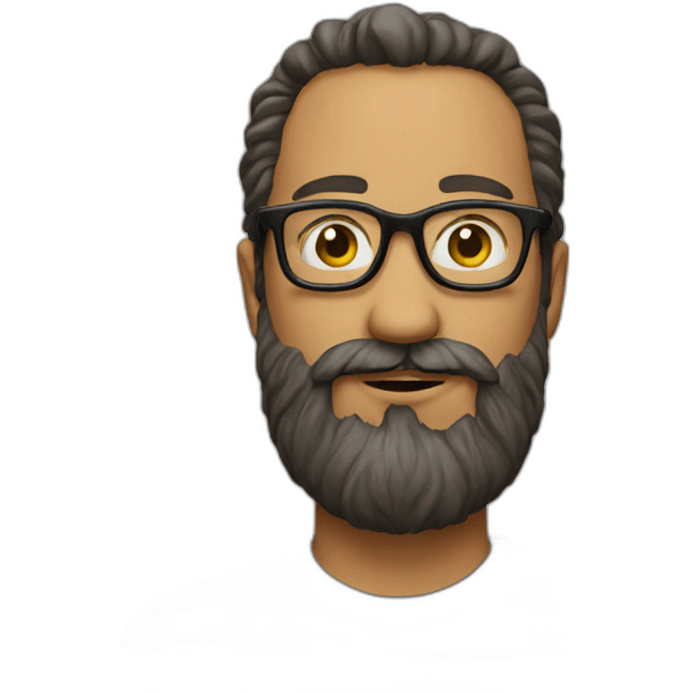 Man eyeglasses beard emoji