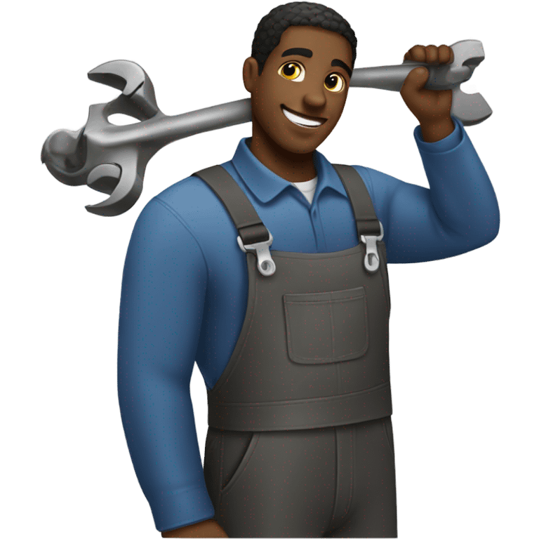 A black male mechanic fixing a person emoji