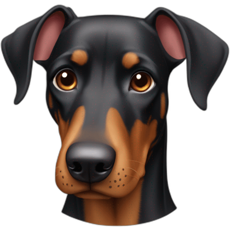 Cute doberdore face emoji