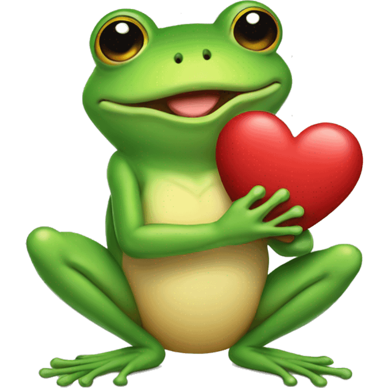 frog holding up heart emoji