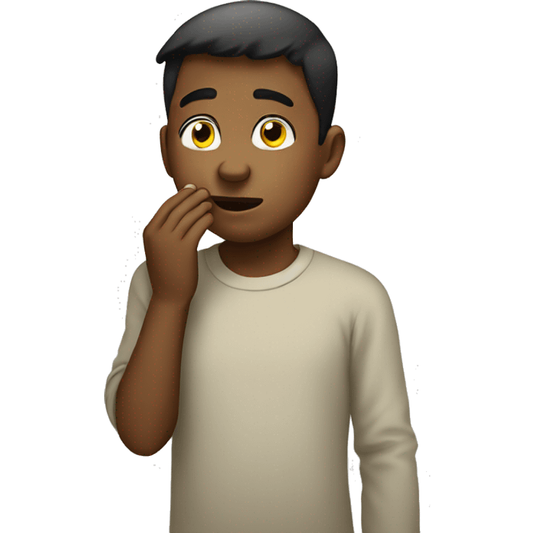 boy covering nose emoji