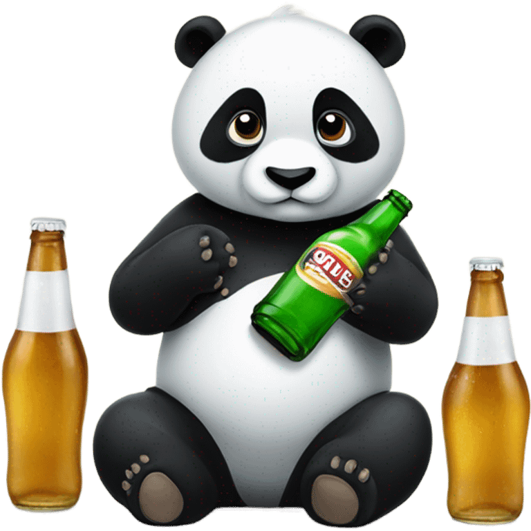 Panda drinking a lot of beers  emoji