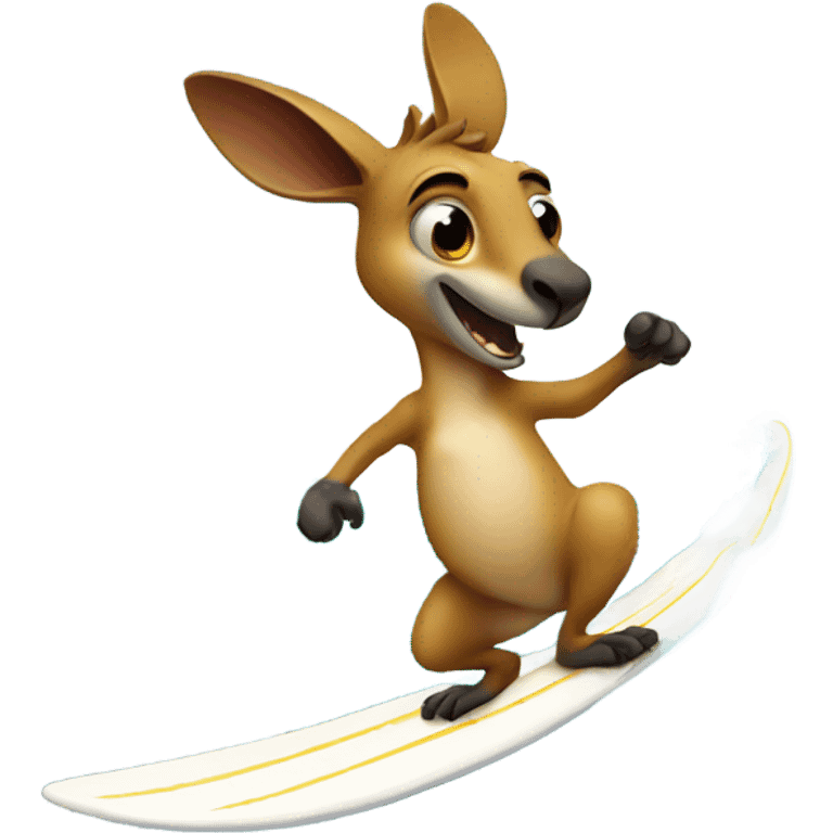 kangaroo surfing  emoji