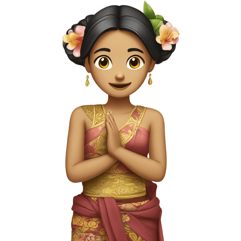 girl prying in traditional Balinese clothing  emoji