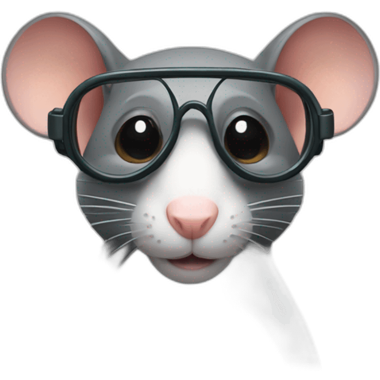 Rat with scoobadiving glasses emoji