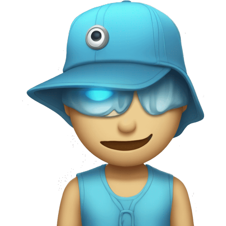 Odín whit cap and rigth eye light blue  emoji