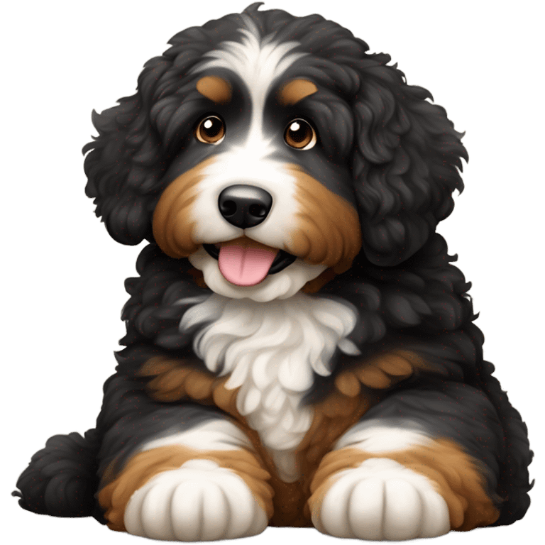 Bernedoodle in kennel emoji