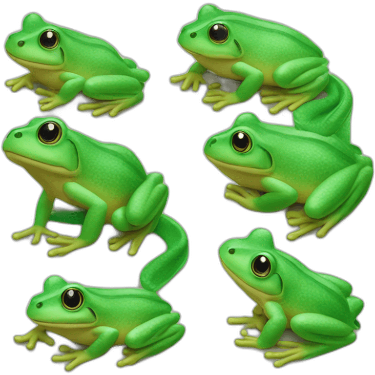 Trois grenouilles sur des grenouilles emoji