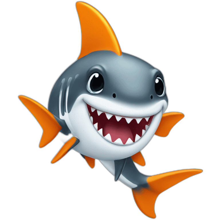 Orange smiley baby shark emoji