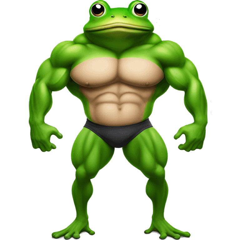 Bodybuilding frog emoji