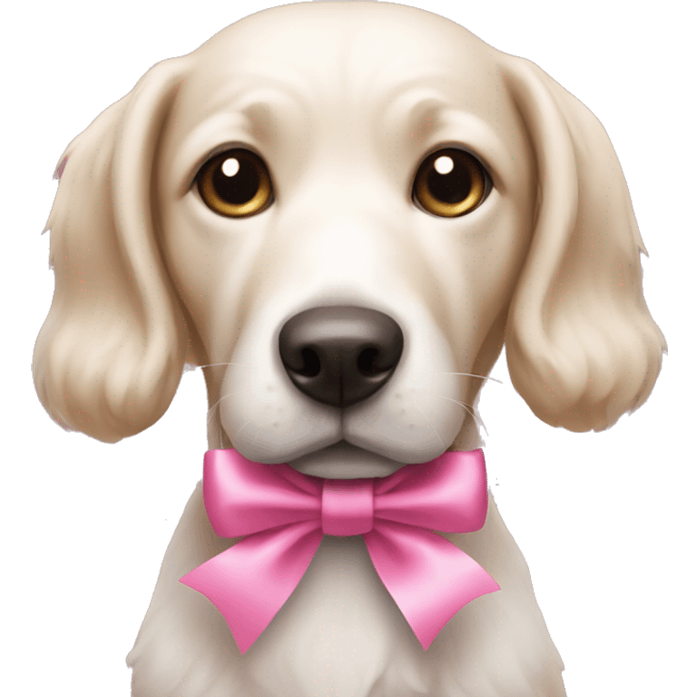 Dog with pink ribbon emoji