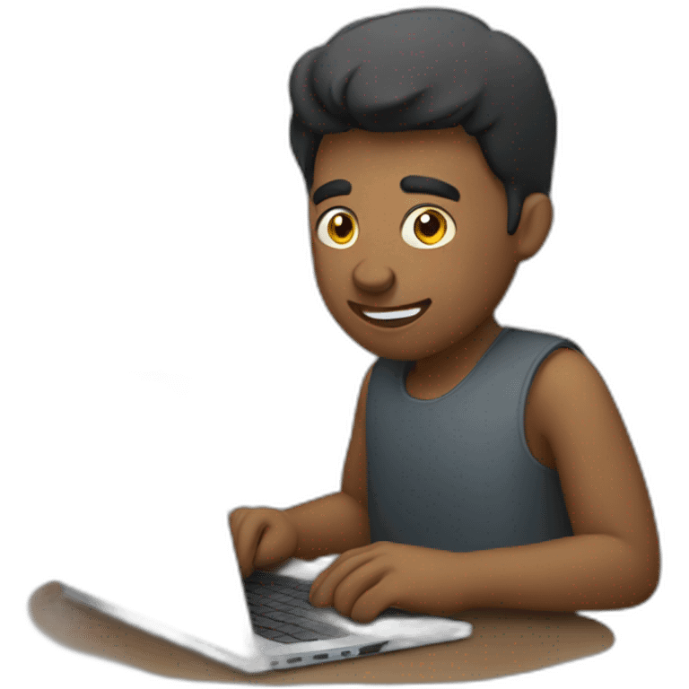 Guy working on a laptop emoji