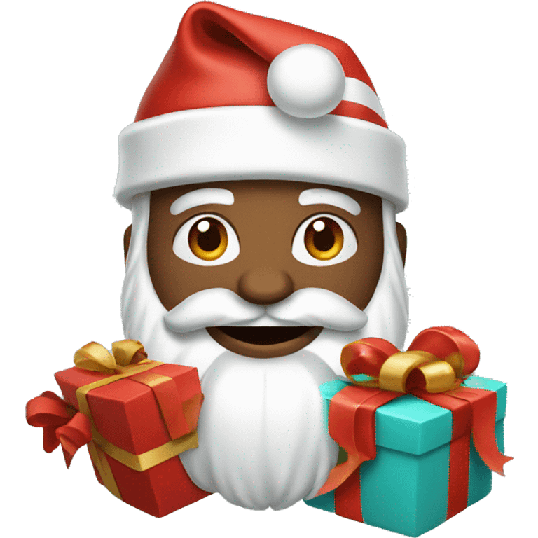 Santa Claus with a gift emoji