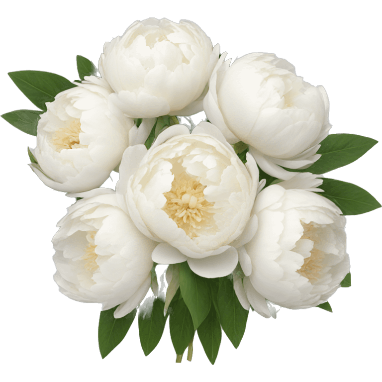 White peonies bouquet  emoji