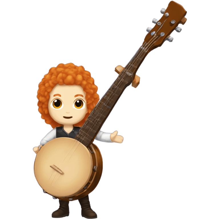 Vivaldi ginger wig chibi standing banjo  emoji