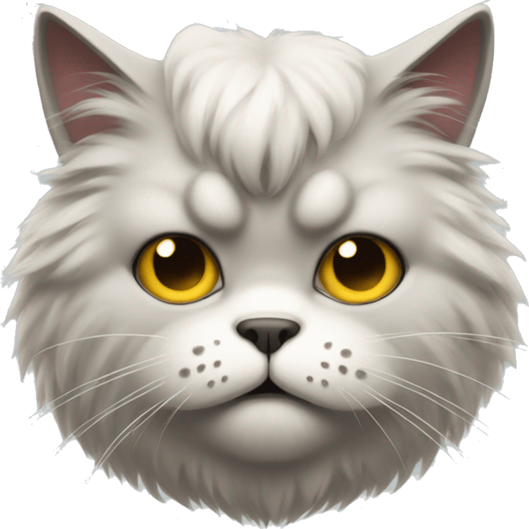 fluffy mad looking cat emoji