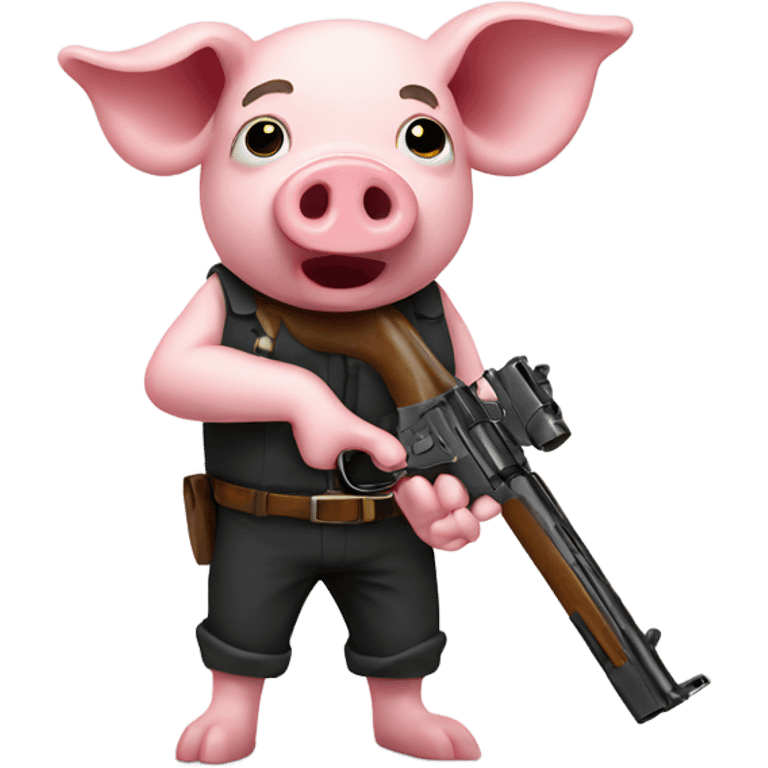 pig holding a gun emoji