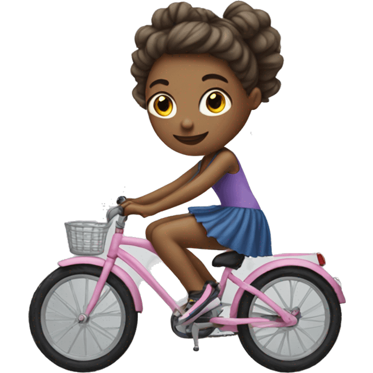 Girl with a tutu on and riding a bike emoji